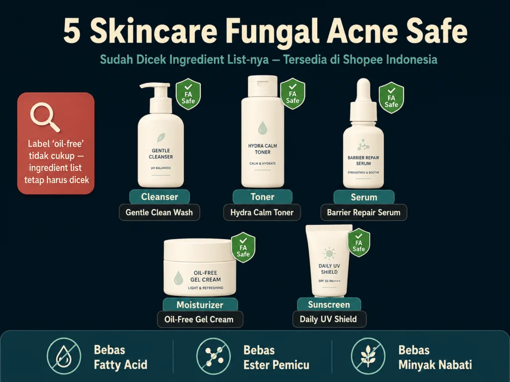 skincare fungal acne safe rekomendasi Shopee Indonesia 5 pilihan terbaik terverifikasi