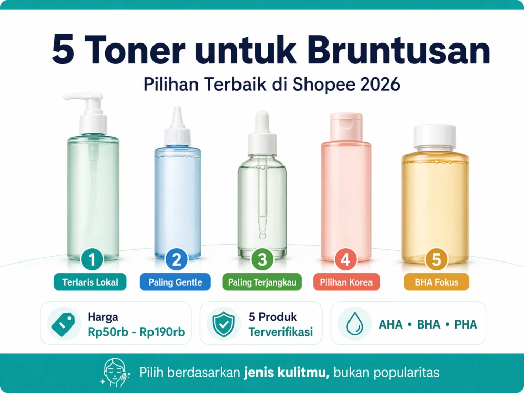 rekomendasi toner untuk bruntusan terbaik di Shopee 2026