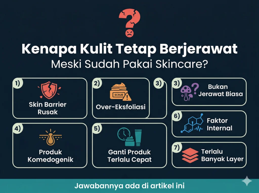 kenapa kulit tetap berjerawat meski sudah pakai skincare 7 alasan penyebab