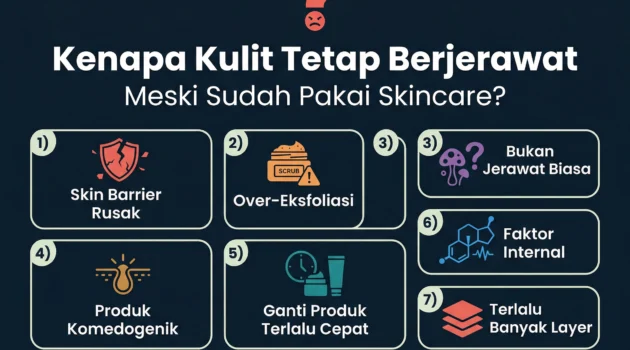 kenapa kulit tetap berjerawat meski sudah pakai skincare 7 alasan penyebab