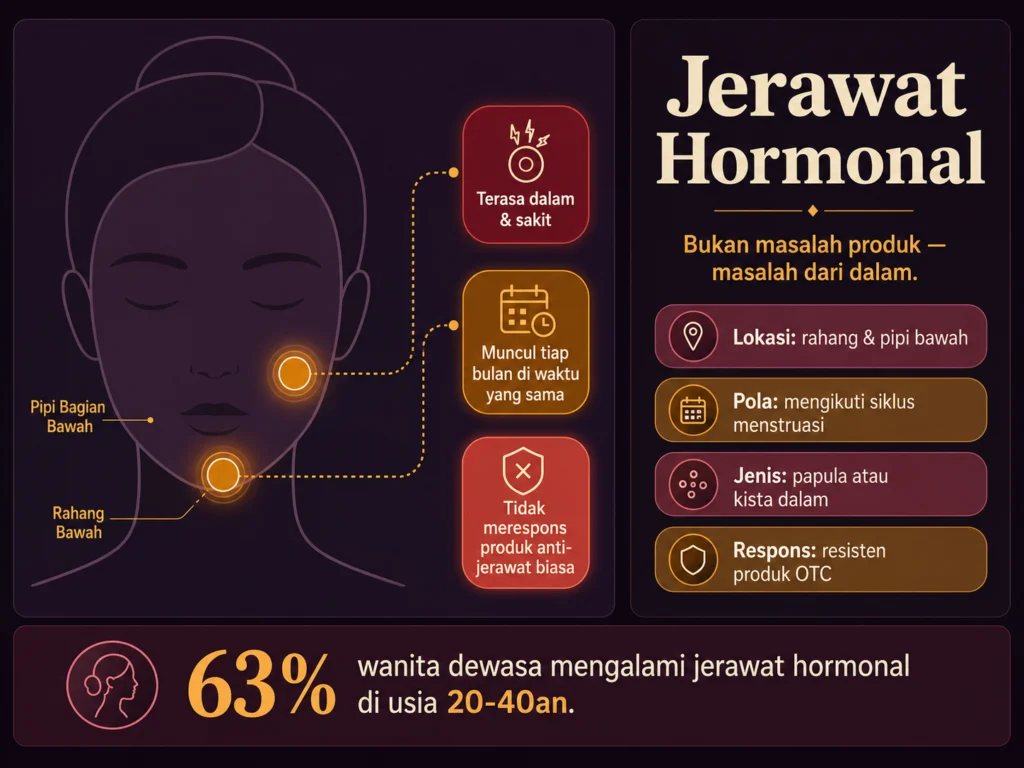 jerawat hormonal penyebab ciri-ciri cara mengatasi rahang pipi bawah siklus menstruasi