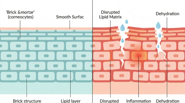 ciri-ciri skin barrier rusak kulit sensitif kering dan kemerahan