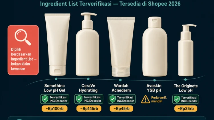 facial wash untuk fungal acne terbaik di Shopee 2026 ingredient list terverifikasi