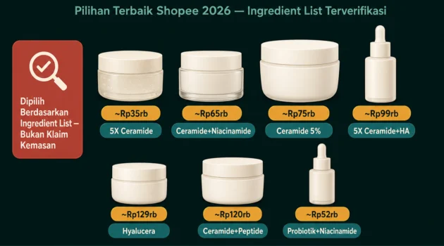 rekomendasi moisturizer untuk skin barrier terbaik Shopee 2026 ceramide terverifikasi