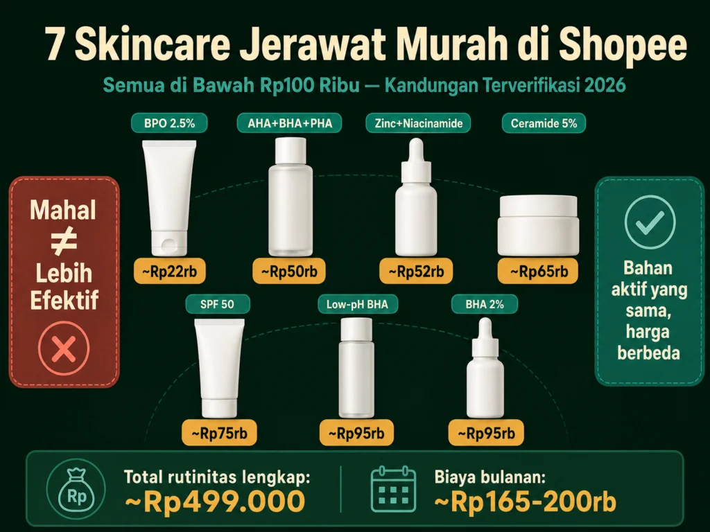 skincare jerawat murah Shopee terbukti efektif 7 pilihan terbaik di bawah 100 ribu