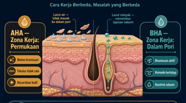 AHA vs BHA untuk bruntusan perbedaan cara kerja cara memilih yang tepat