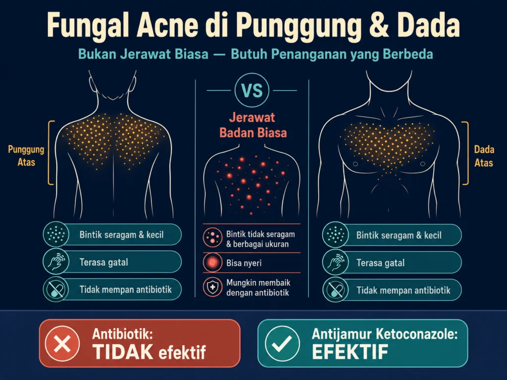 fungal acne di punggung dan dada ciri-ciri cara mengatasi beda dari jerawat badan biasa