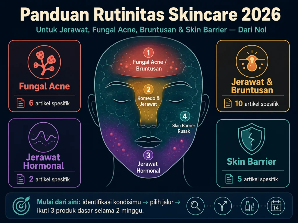 panduan lengkap membangun rutinitas skincare untuk semua masalah kulit jerawat fungal acne bruntusan skin barrier